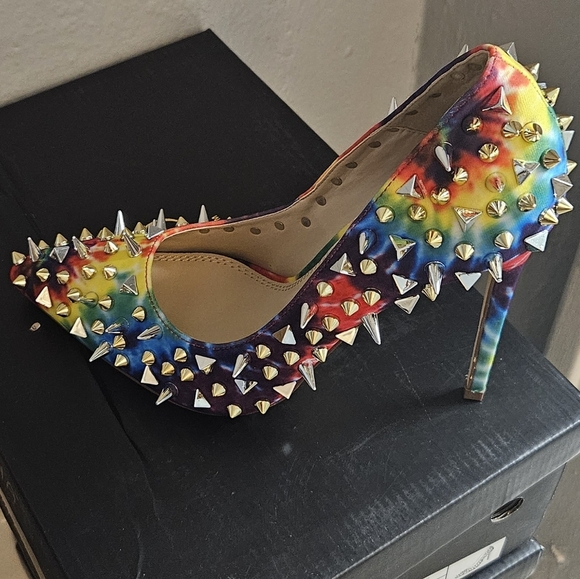 Liliana Rainbow Pumps Shayla Stilettoes SIZE 7 SIZE 8 High Heels New - Picture 3 of 4